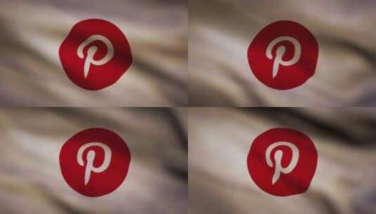 Pinterest标志挥舞旗帜高清在线视频素材下载