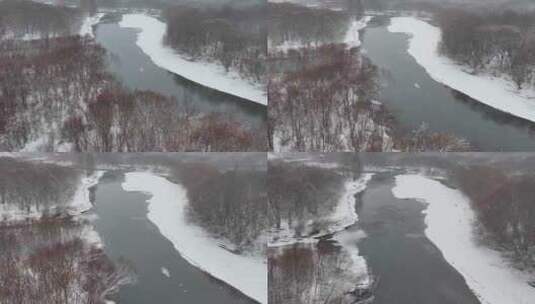 雪中河流·1高清在线视频素材下载