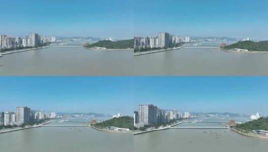 珠海海岸线海边城市航拍海岸风光海滨城市高清在线视频素材下载