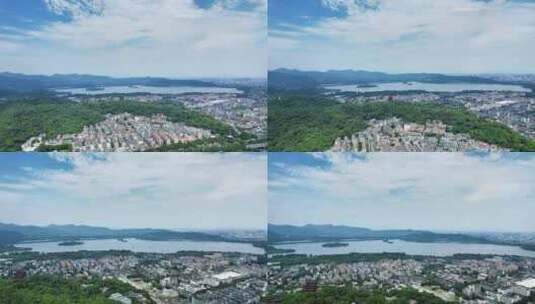浙江杭州西湖全景大景航拍高清在线视频素材下载