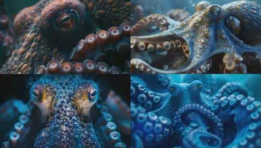 深海章鱼高清在线视频素材下载
