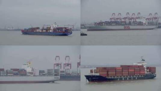 原创S-LOG3长江上的货轮4K1高清在线视频素材下载