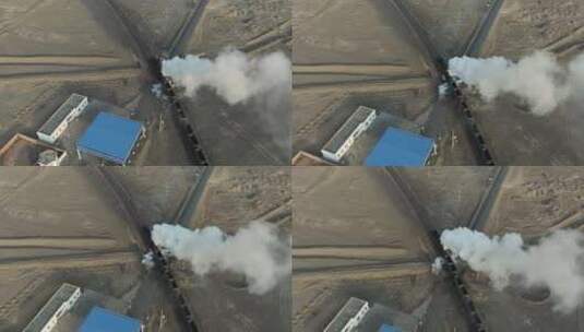 新疆哈密三道岭蒸汽火车高清在线视频素材下载