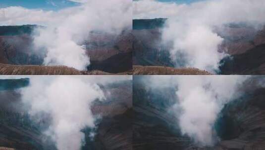 火山，火山口，火山，蒸汽高清在线视频素材下载