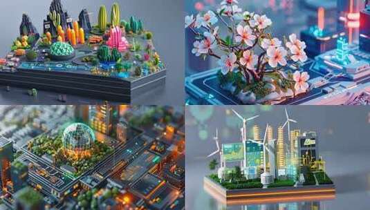 绿色自然生态打造花园城市 环保节能建筑群高清在线视频素材下载