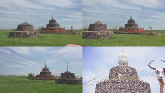 敖包相会 蒙古族文化 祭祀高清在线视频素材下载