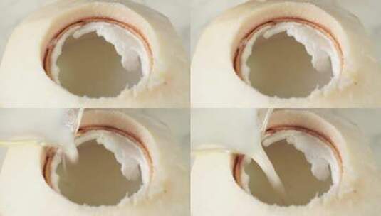 椰子奶冻过滤加入椰乳高清在线视频素材下载