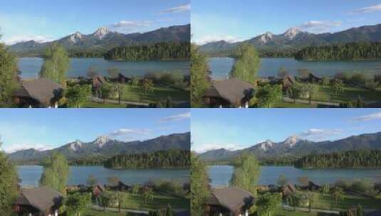 山脉湖泊景观高清在线视频素材下载