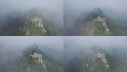 雨后云雾缭绕的箭扣长城高清在线视频素材下载