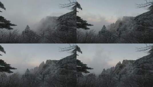 黄山云海雪景延时摄影高清在线视频素材下载