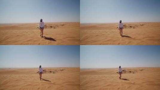 沙漠行走的女人高清在线视频素材下载