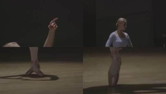 专业芭蕾舞者训练练习舞蹈踮起脚尖优美舞姿高清在线视频素材下载