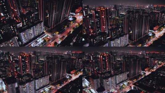 航拍深圳城市夜景高清在线视频素材下载