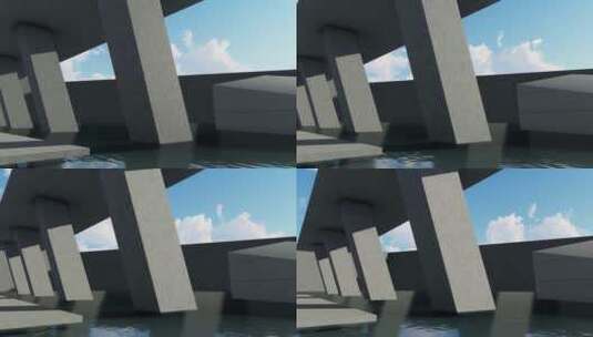 光影变化 抽象建筑 单镜头_54号高清在线视频素材下载