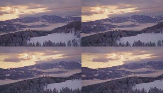 雪后的山景高清在线视频素材下载
