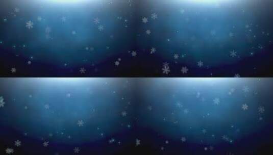 4K雪花粒子飘落新年贺卡制作蓝色背景高清在线视频素材下载