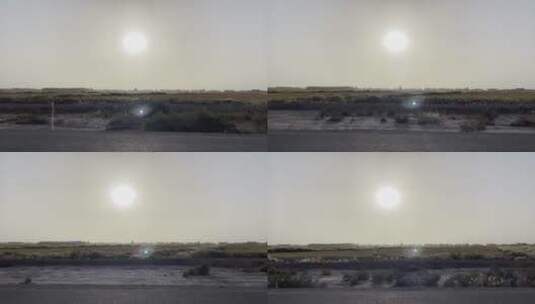 新疆塔克拉玛干夕阳沙漠穿行风景高清在线视频素材下载