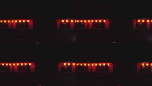 夜景古建筑照明灯笼横移2高清在线视频素材下载