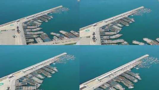 威海远遥渔港航拍4K视频高清在线视频素材下载