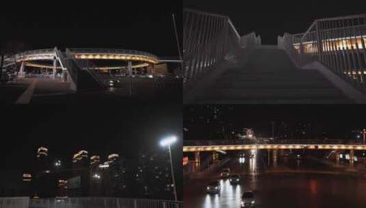 天桥夜景高清在线视频素材下载