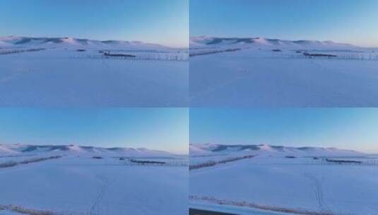 航拍内蒙古雪域雪原风光高清在线视频素材下载