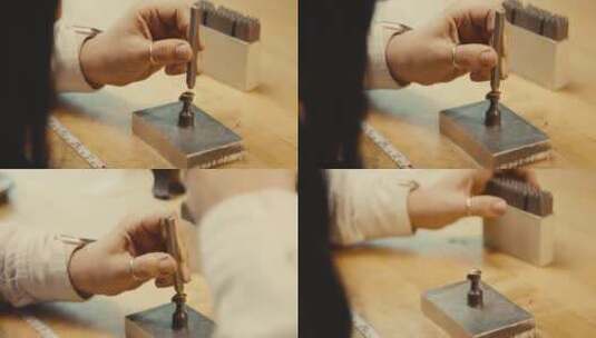 匠人手工制作戒指高清在线视频素材下载