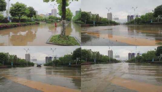 城市内涝洪水城市积水高清在线视频素材下载