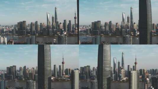 上海黄浦江两岸城市建筑风光航拍高清在线视频素材下载