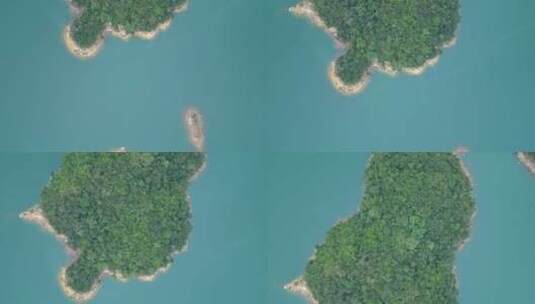 湖面岛 俯拍水面森林岛屿4K50帧高清在线视频素材下载