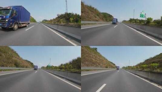 汽车行驶在空闲的高速公路第一视角高清在线视频素材下载