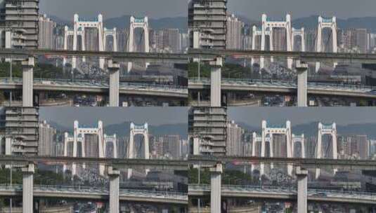 重庆鹅公岩大桥航拍高清在线视频素材下载