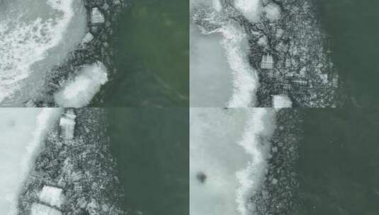 水面上涌动的浮冰高清在线视频素材下载