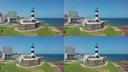 巴西东北部著名的灯塔。巴西萨尔瓦多巴伊亚。高清在线视频素材下载