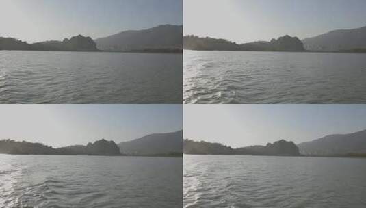 在湖上行驶的镜头高清在线视频素材下载