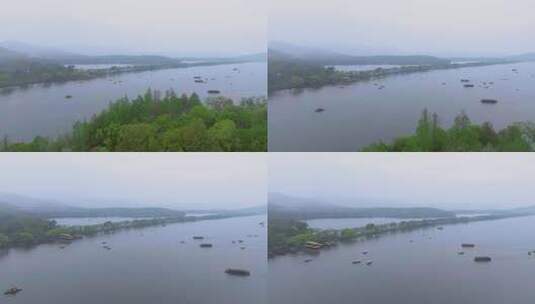 4k航拍浙江杭州西湖高清在线视频素材下载