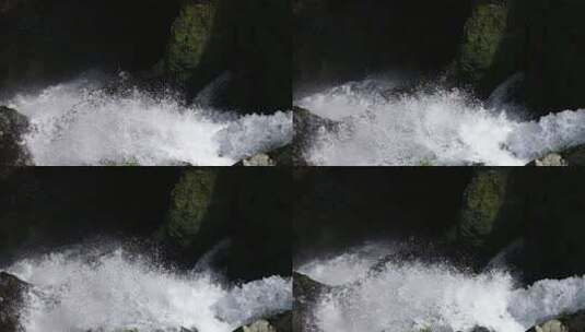 清澈泉水瀑布水滴抛洒升格空镜高清在线视频素材下载