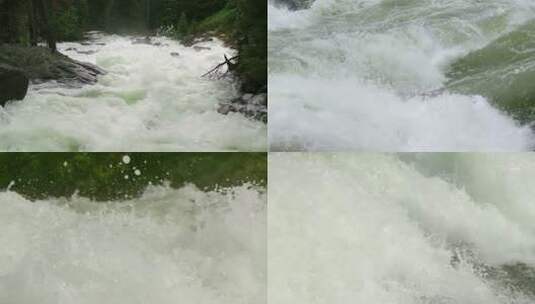 山涧急流河水溅起水花高清在线视频素材下载