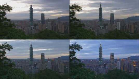 台北城市景观的延时高清在线视频素材下载