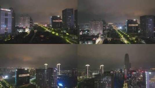 台州夜景航拍空镜高清在线视频素材下载