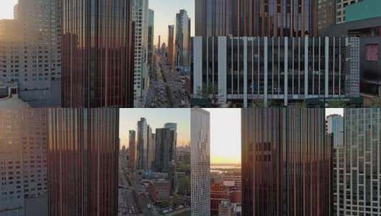 城市航拍布鲁克林塔摩天大楼汽车纽约曼哈顿高清在线视频素材下载