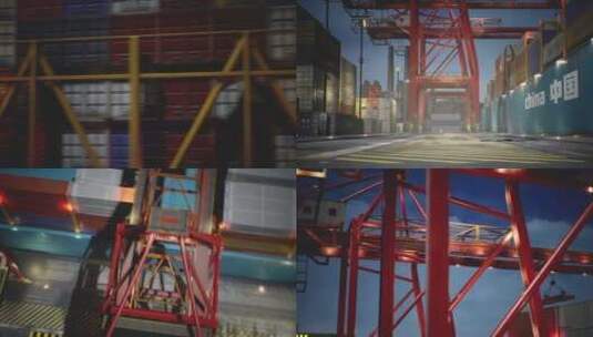 港口集装箱三维动画宣传片展示对外贸易高清在线视频素材下载