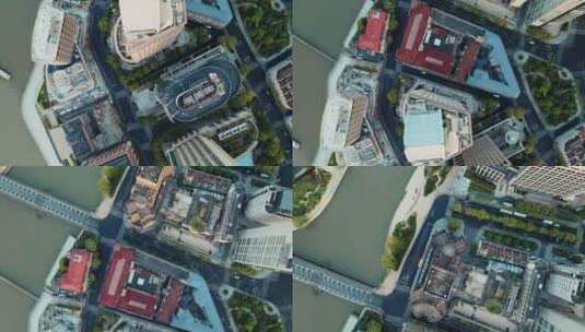 航拍俯视上海建筑高清在线视频素材下载