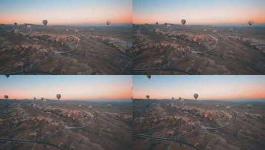 天空中飘的热气球高清在线视频素材下载