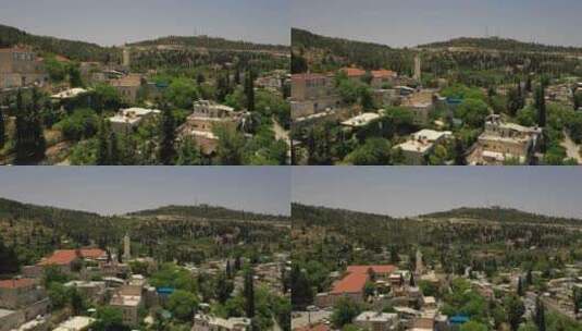 红顶村木山，阿拉伯村，空中拍摄。高清在线视频素材下载