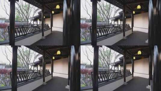 传统中式建筑长廊高清在线视频素材下载