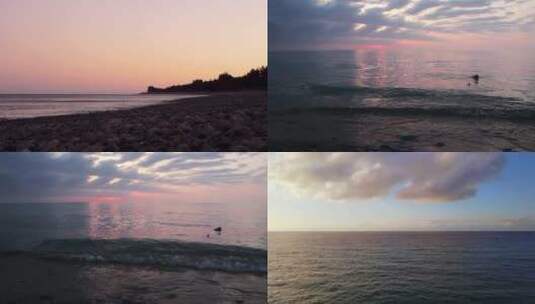 海边日落大海夕阳海浪高清在线视频素材下载
