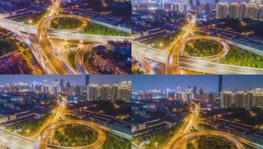 武汉城市夜景风光高清在线视频素材下载