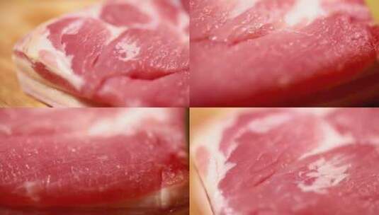 新鲜食材大肉猪肉特写高清在线视频素材下载
