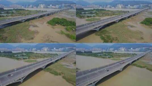 航拍福州三江口大桥高清在线视频素材下载