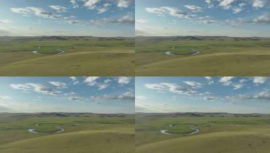 呼伦贝尔草原莫日格勒河风光高清在线视频素材下载